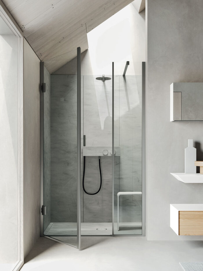 Mensola con rubinetteria doccia Seamless REXA Design