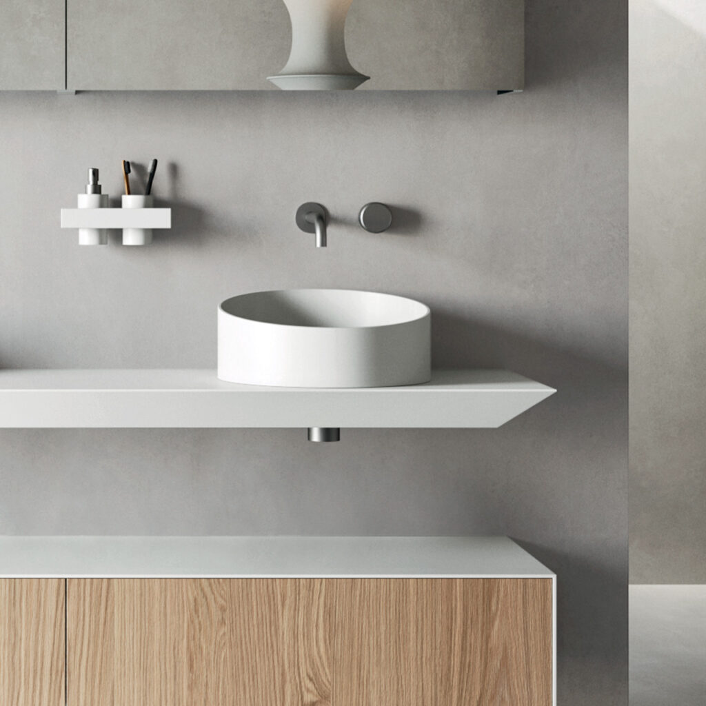 Top in Corian® con bordo inclinato rexa design