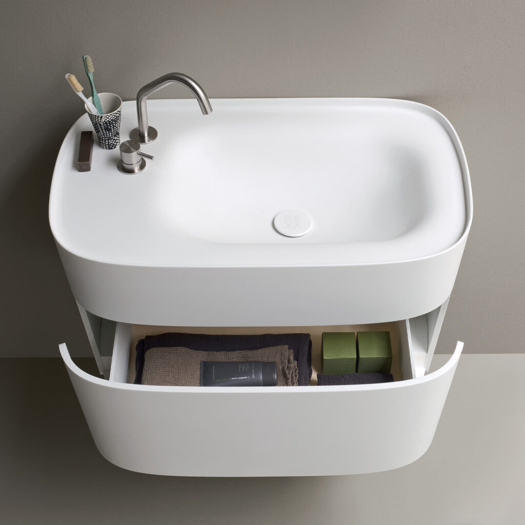 Fonte con Cassetto Mobile Lavabo REXA Design